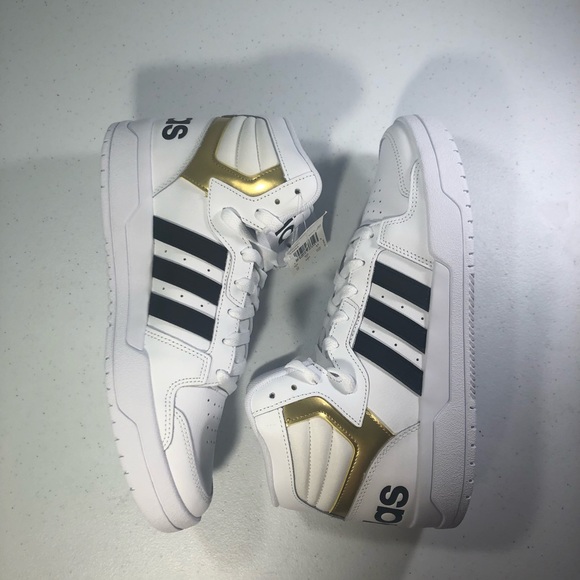 Adidas Entrapment Mid Sneakers Men’s Size 10 White Core Black - Picture 5 of 9